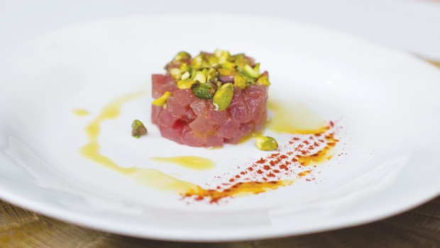 Tuna Crudo With Pistachios And Pistachio Oil by Tony Mantuano