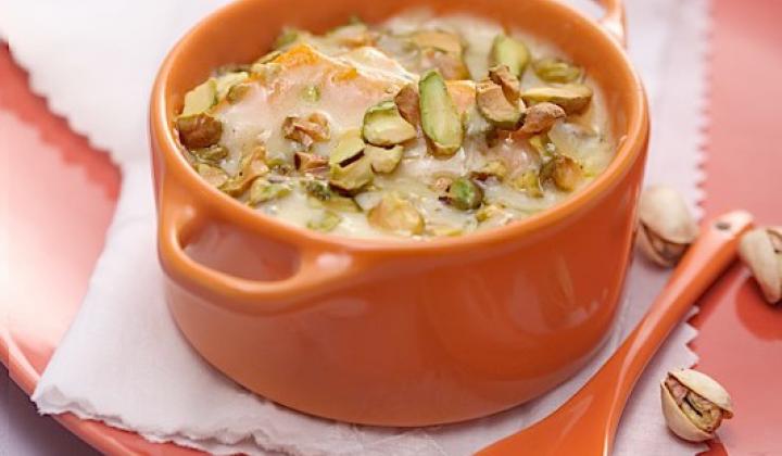 Baked Pumpkin with Pistachio and Cheese