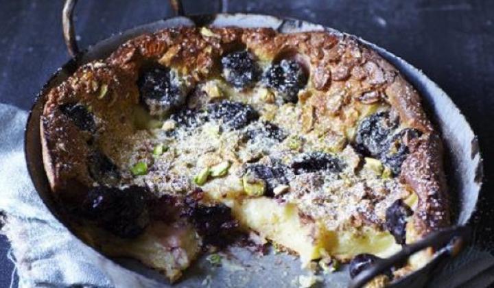 Cherry, Pistachio, & Amaretto Clafoutis