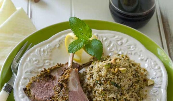 Pistachio Mint Crusted Rack of Lamb 